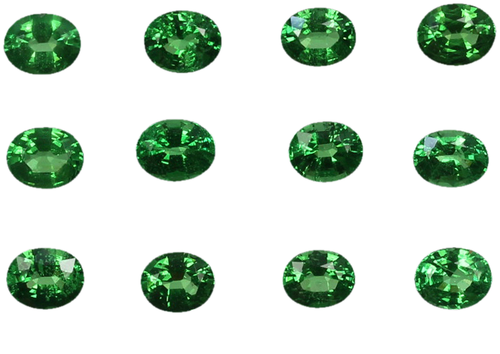 5x4mm Oval Bright Green Tsavorite