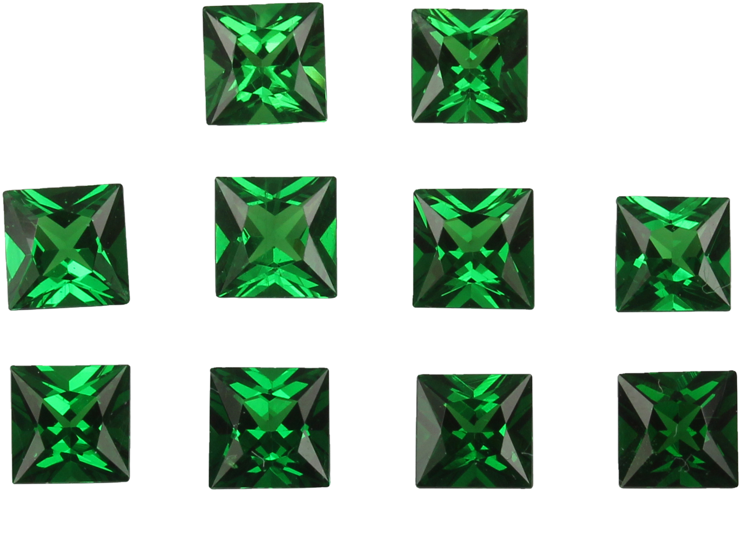 4mm Princess Cut Fine Intense Green Tsavorite