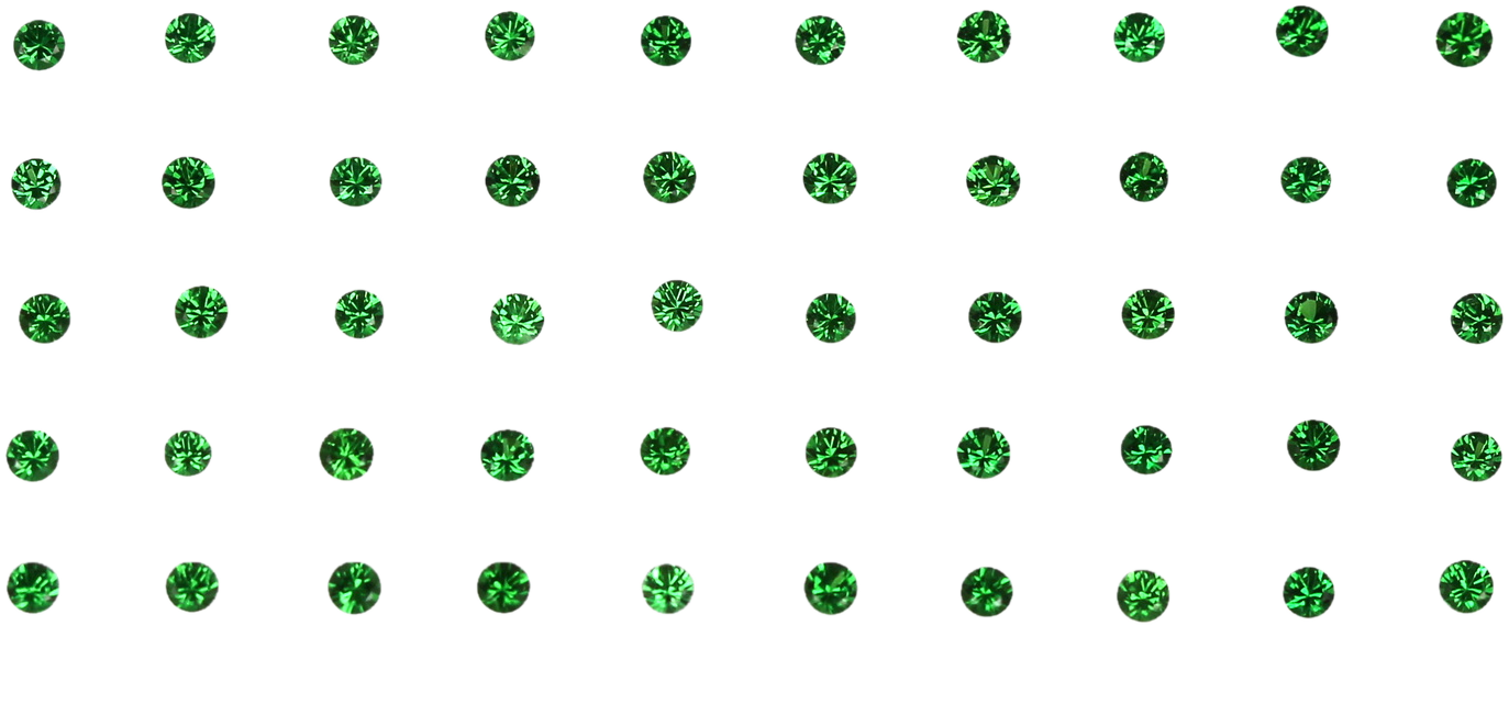 1.1mm Round Fine Intense Green Tsavorite