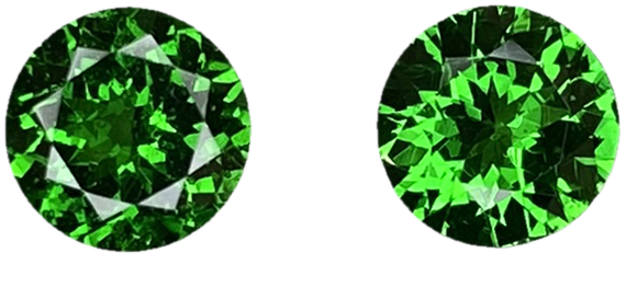 6mm Round Fine Intense Green Tsavorite Pair