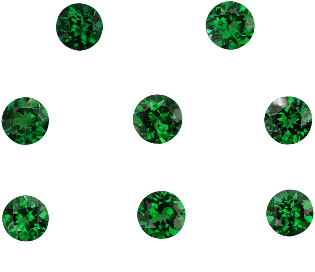 5mm Round Fine Intense Green Tsavorite