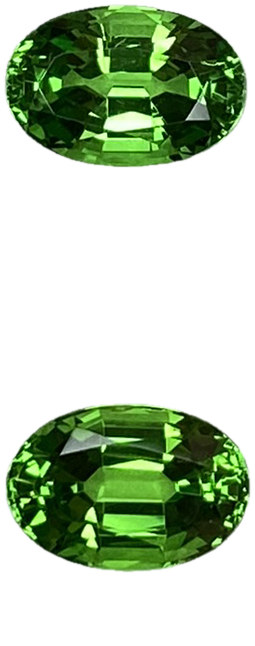 7.5x5mm Oval Bright Green Tsavorite Pair