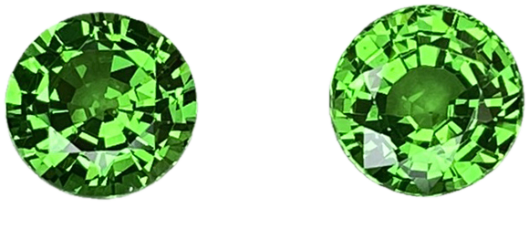 5.75mm Round Fine Intense Green Tsavorite Pair