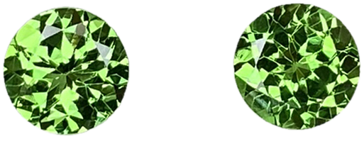 5.8mm Round Bright Green Tsavorite Pair