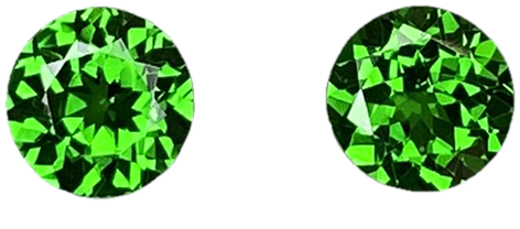 5.7mm Round Deep Saturated Green Tsavorite Pair