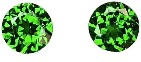 5.7mm Round Deep Saturated Green Tsavorite Pair