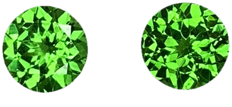 5.8mm Round Fine Intense Green Tsavorite Pair