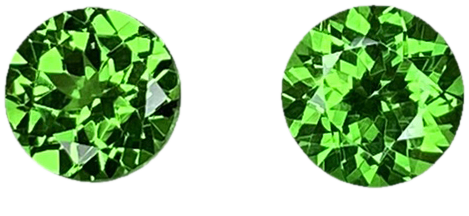 5.75mm Round Bright Green Tsavorite Pair