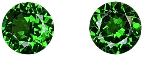 5.75mm Round Fine Intense Green Tsavorite Pair