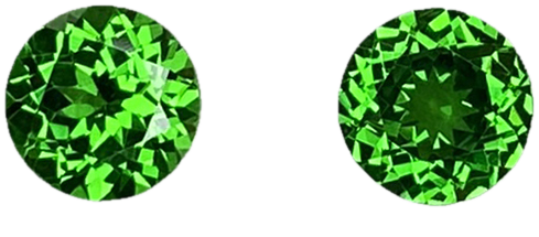 6mm Round Fine Intense Green Tsavorite Pair