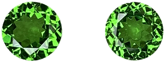 6mm Round Fine Intense Green Tsavorite Pair