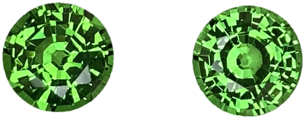 6mm Round Bright Green Tsavorite Pair