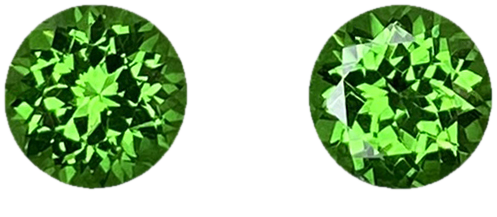 6mm Round Bright Green Tsavorite Pair