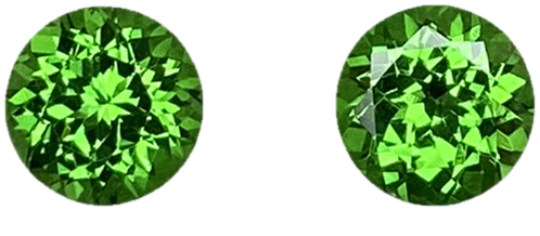 6mm Round Bright Green Tsavorite Pair