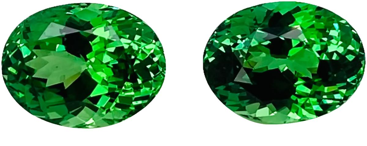 8.11ct Oval Bright Green Tsavorite Pair