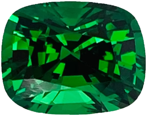 2.32ct Cushion Gem Quality - Fine Intense Green Tsavorite