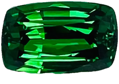 1.56ct Cushion Gem Quality - Fine Intense Green Tsavorite