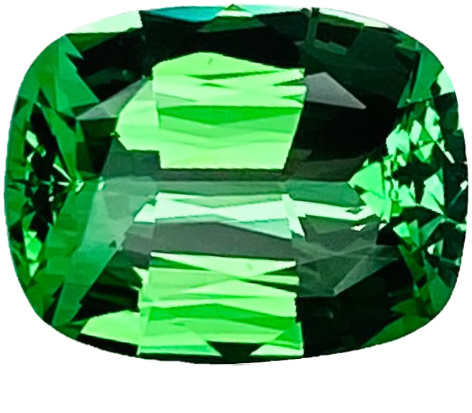 2.3ct Cushion Fine Mint Green Tsavorite