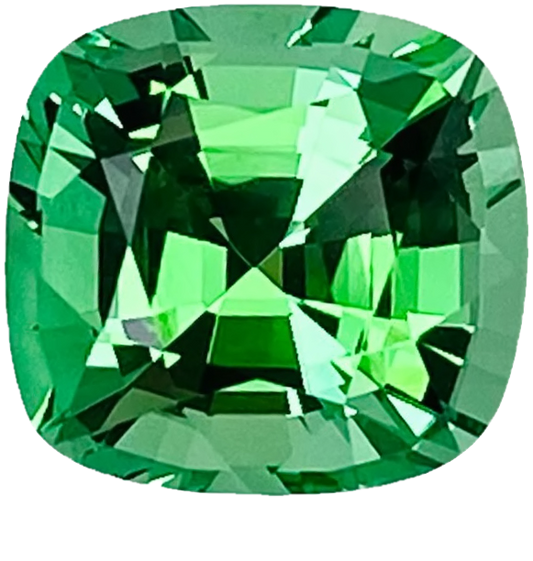 3.25ct Cushion Bright Green Tsavorite