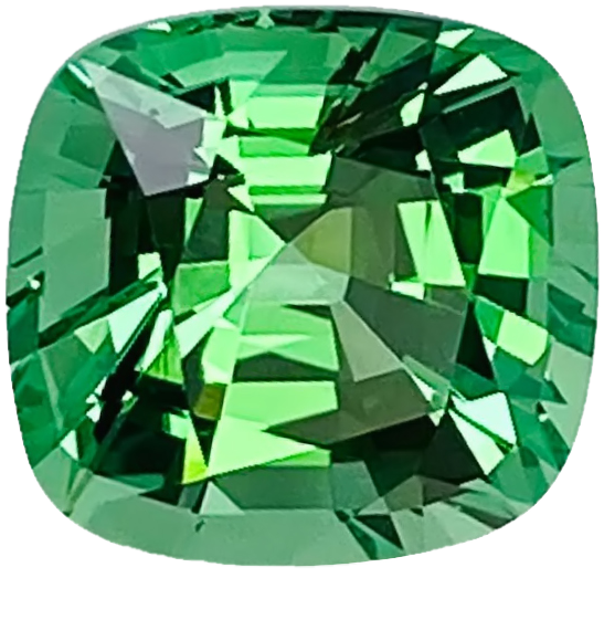 3.25ct Cushion Bright Green Tsavorite