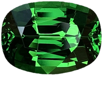 3.28ct Cushion Gem Quality - Fine Intense Green Tsavorite