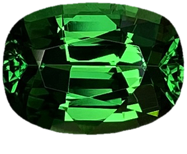 3.28ct Cushion Gem Quality - Fine Intense Green Tsavorite