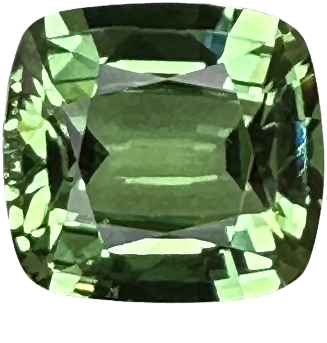 2.56ct Cushion Bright Yellowish Green Tsavorite
