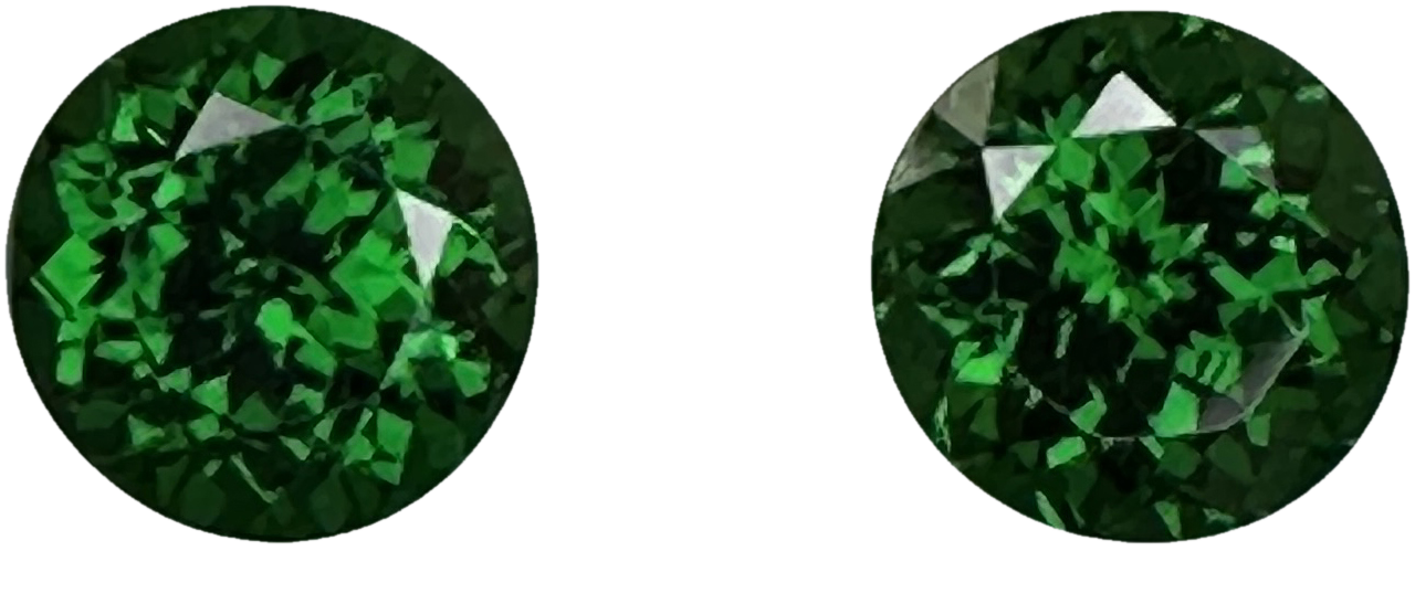 7.5mm Round Fine Intense Green Tsavorite