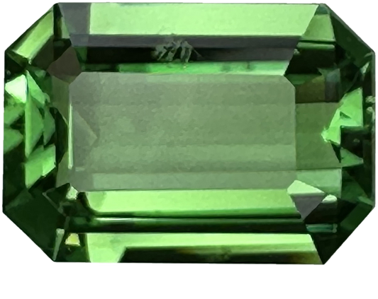 2.05ct Emerald Cut Bright Yellowish Green Tsavorite