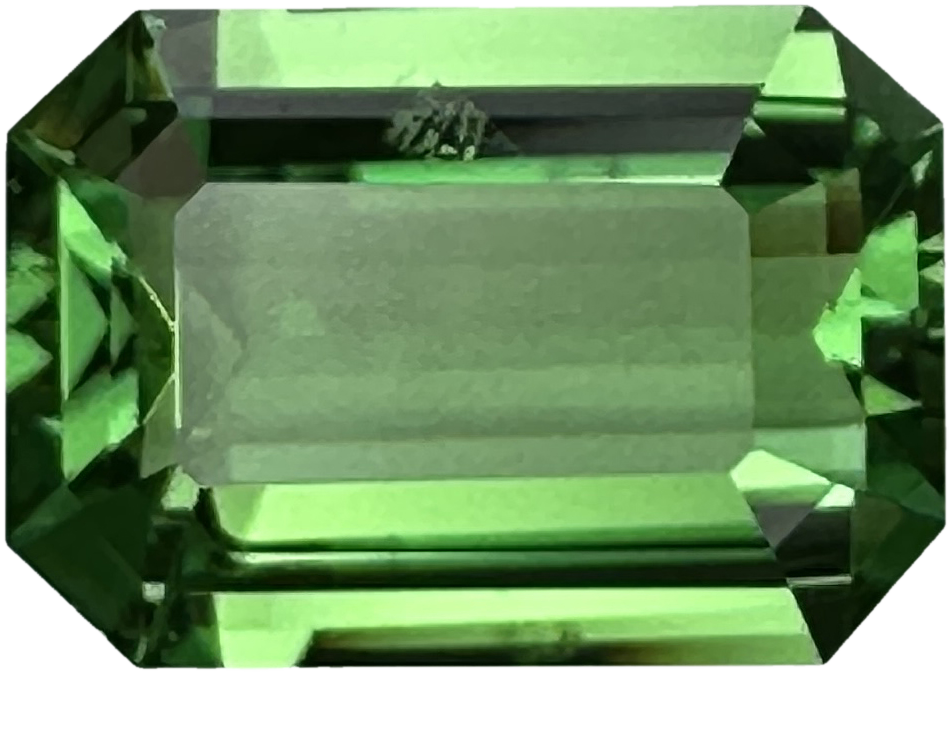 2.05ct Emerald Cut Bright Yellowish Green Tsavorite