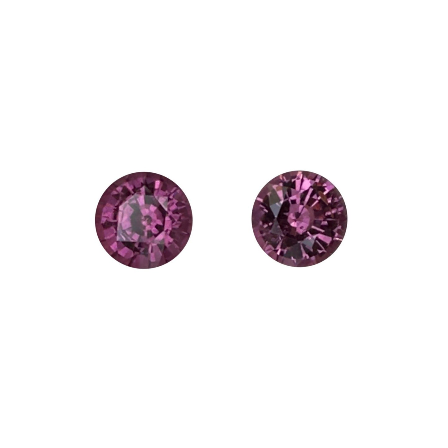 7mm Round Mauve Malaya Garnet Pair