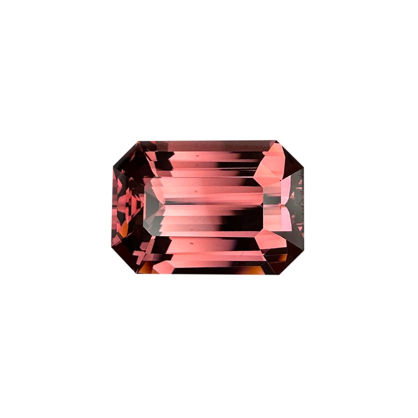 10.62ct Emerald Cut Peach Malaya Garnet