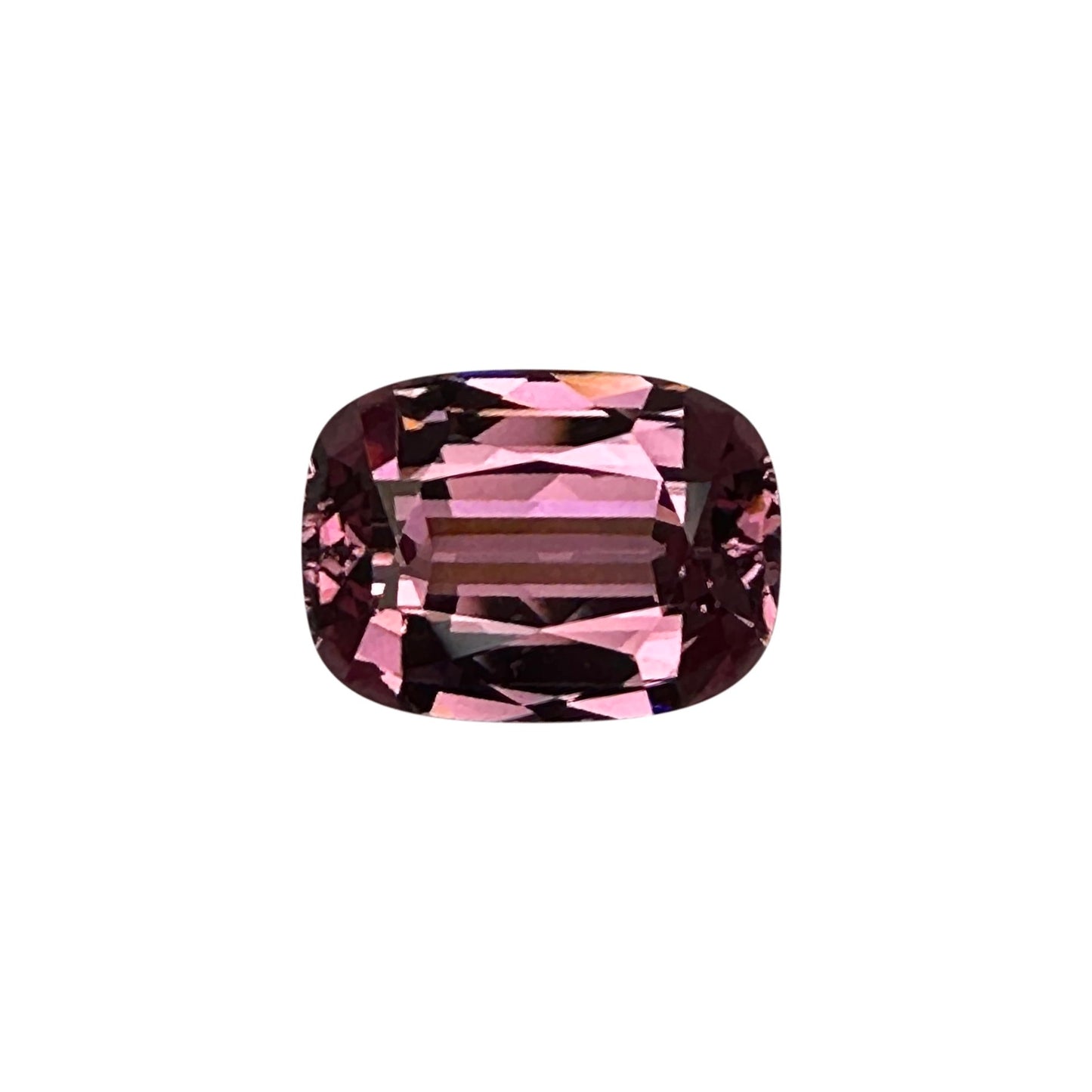 3.41ct Cushion Deep Peach Malaya Garnet