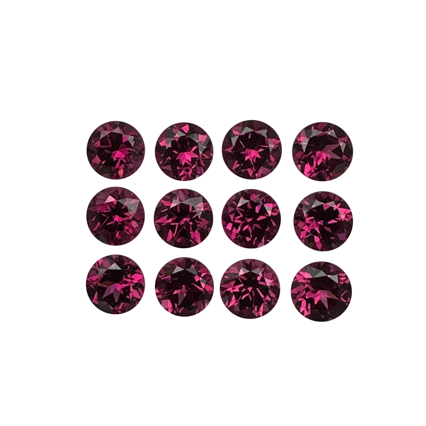 7mm Round Open Burgundy Rhodolite