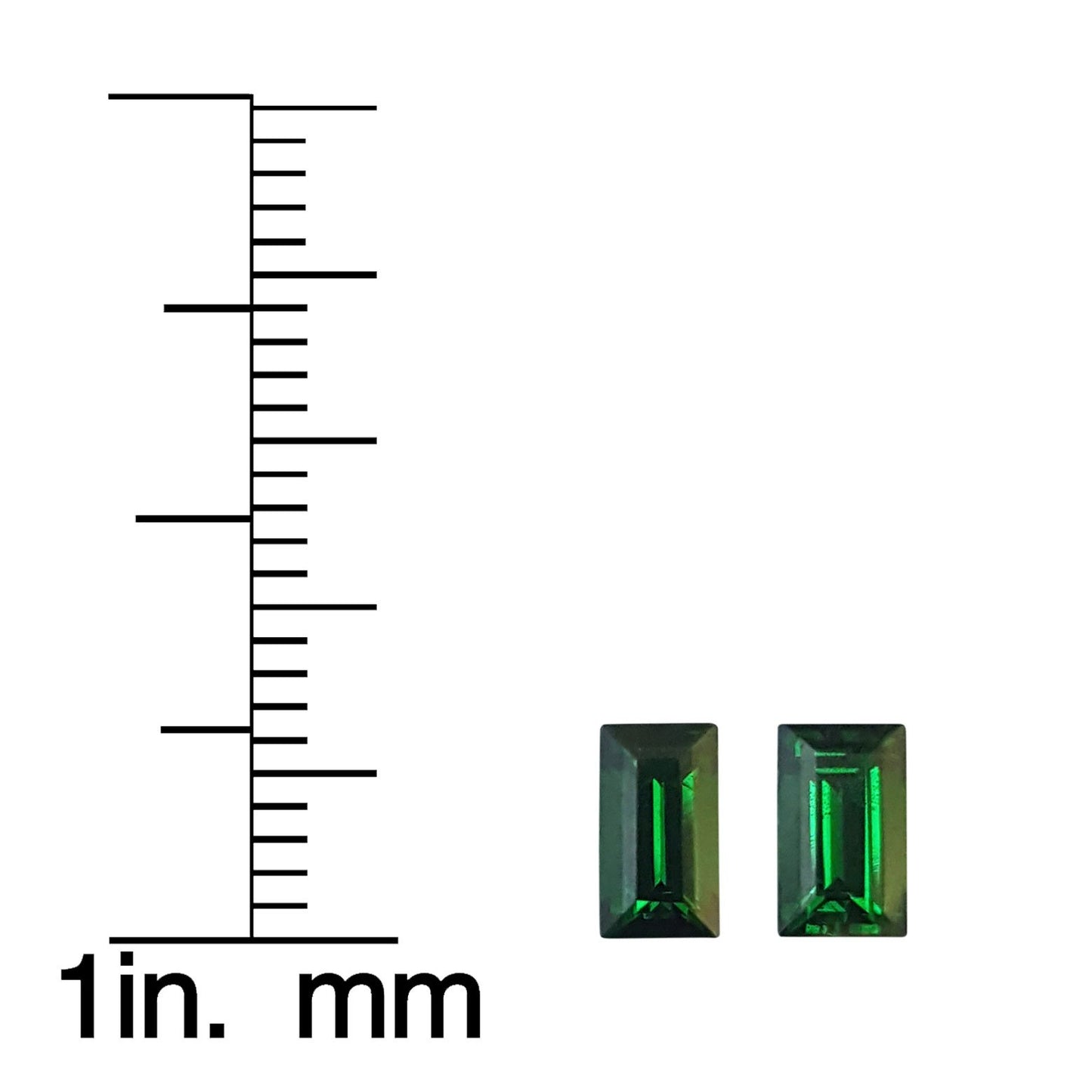 6.5x3.7mm Baguette Deep Saturated Green Tsavorite Pair