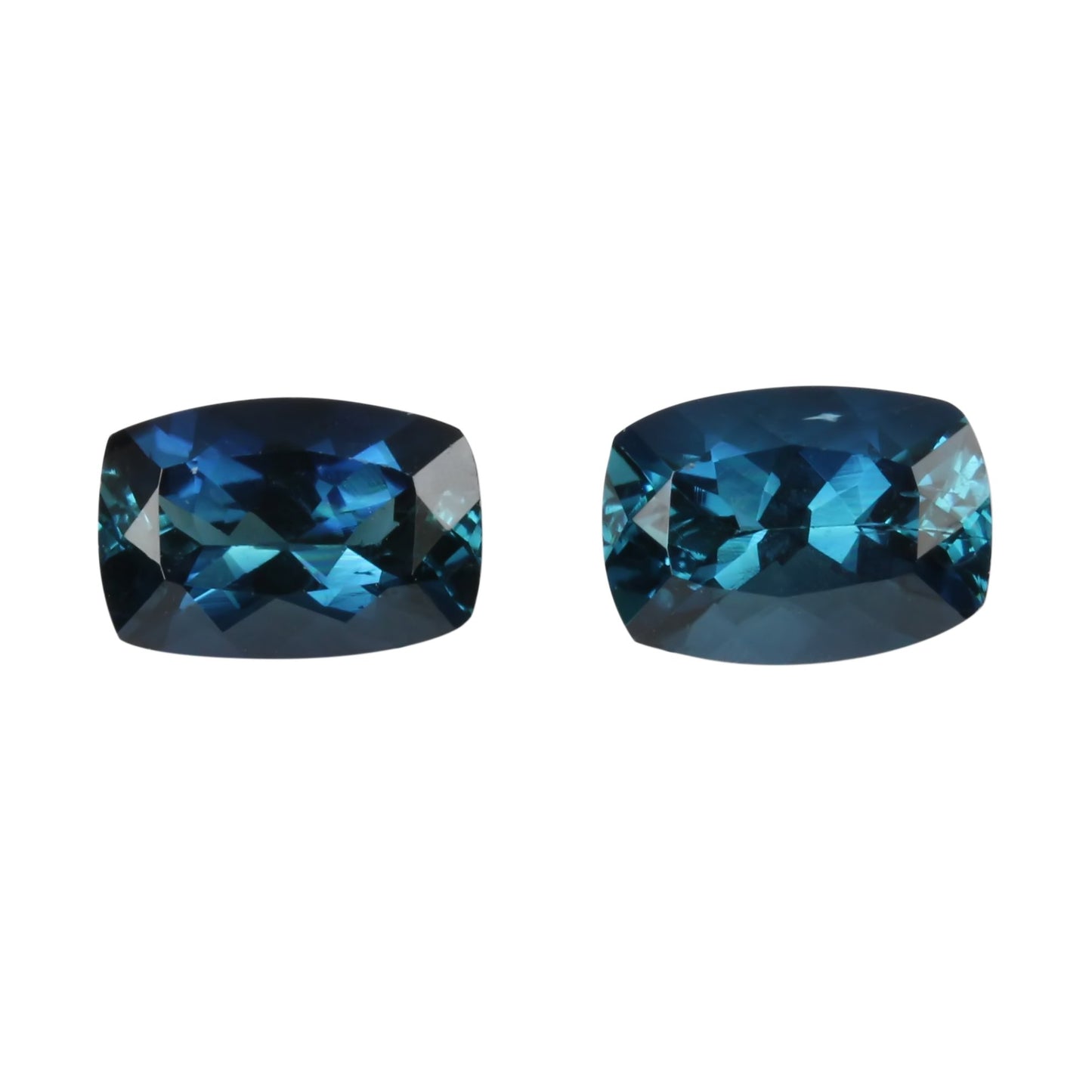 7x5mm Cushion Deep Blue Tourmaline Pair