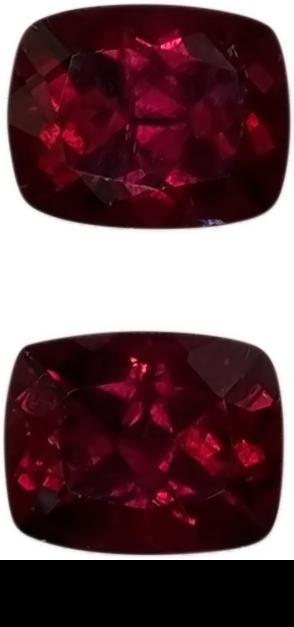 10x8mm Cushion Reddish Color Rubellite Pair