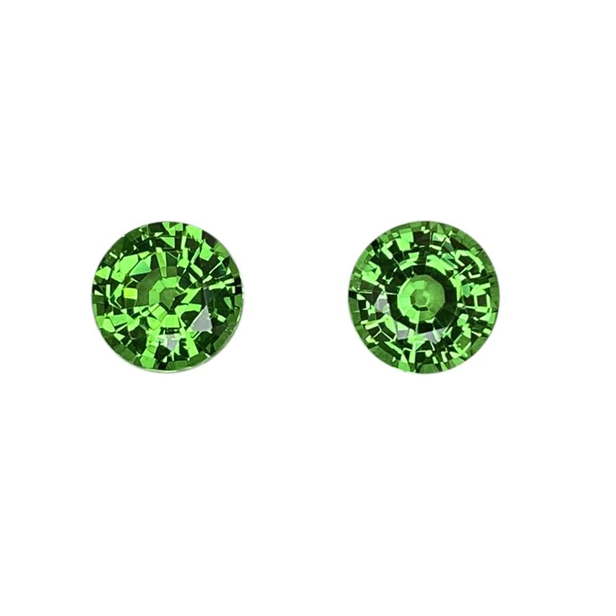 6mm Round Bright Green Tsavorite Pair