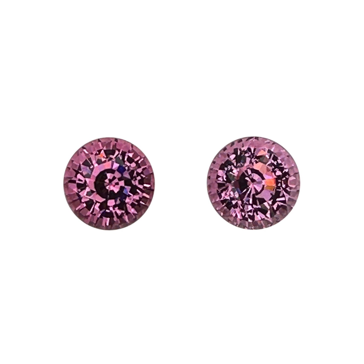 8mm Round Light Pink Malaya Garnet Pair