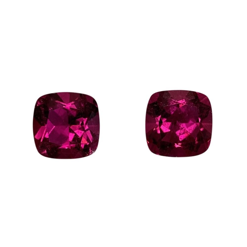 8mm Cushion Fuchsia Color Rubellite Pair