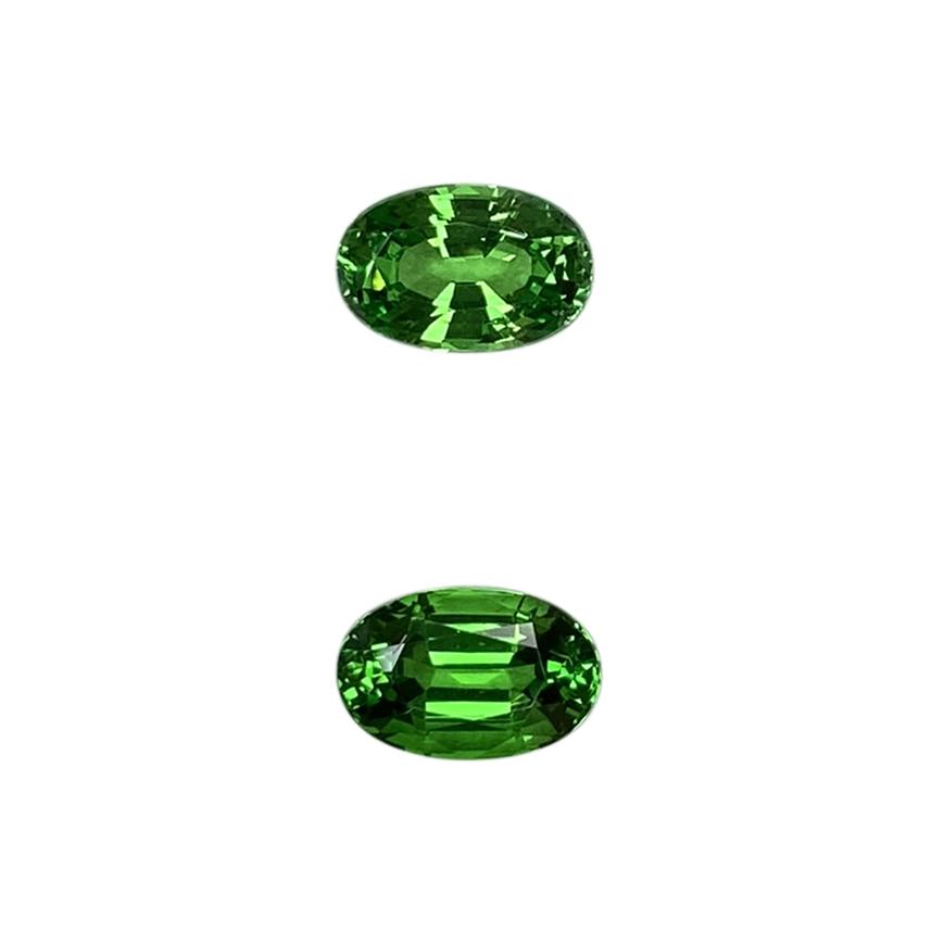 Oval Bright Green Tsavorite Pair