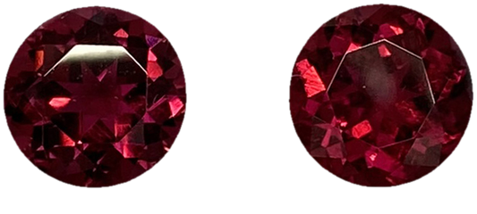 8mm Round Reddish Color Rubellite Pair