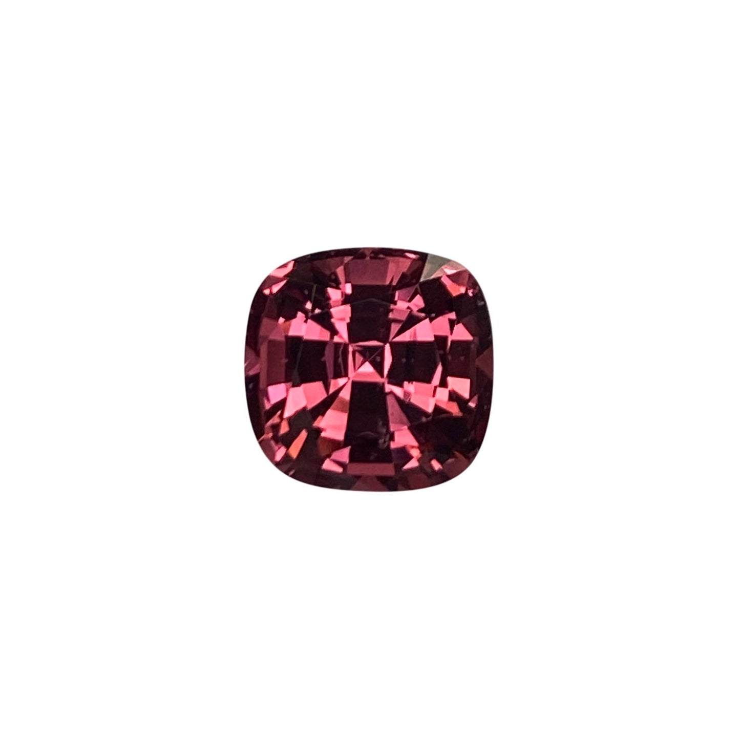 9.3x9.1mm Cushion Pink-Orange Malaya Garnet