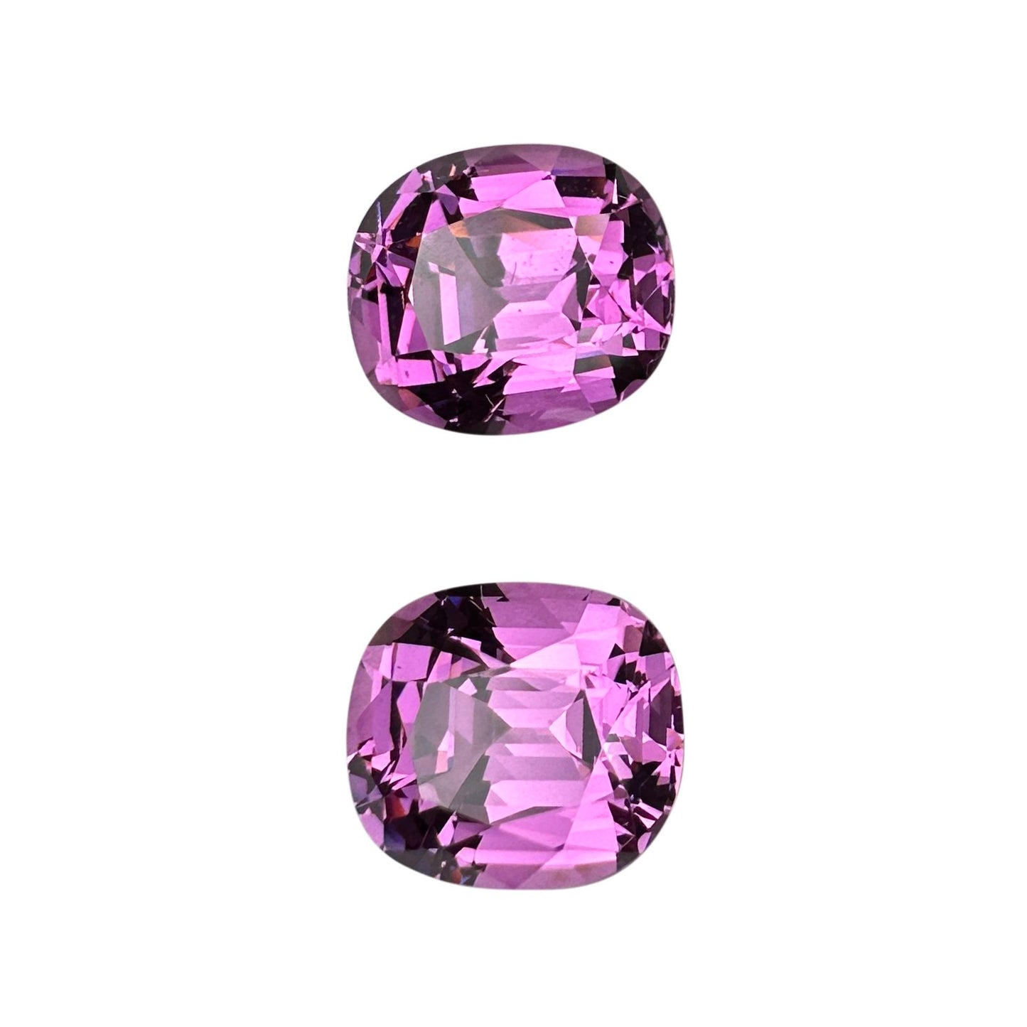 4ct Cushion Light Pink Rhodolite Pair
