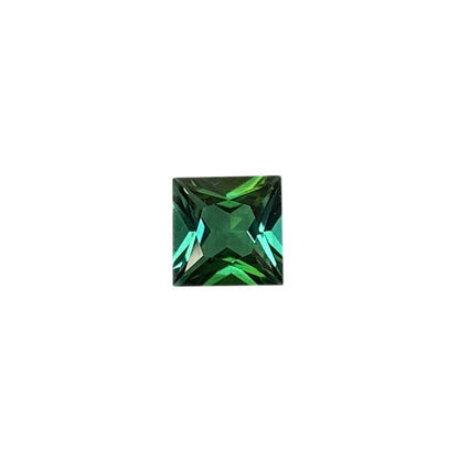 6mm Princess Cut Medium Blue-Green Tourmaline