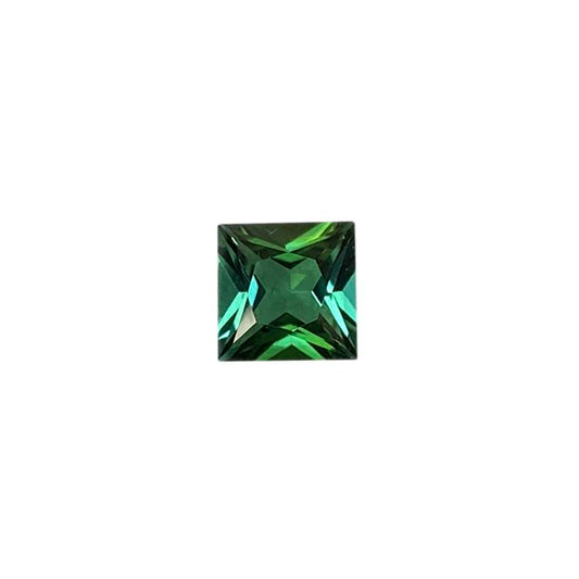 6mm Princess Cut Medium Blue-Green Tourmaline
