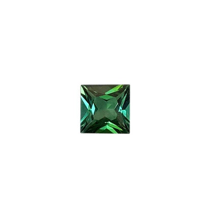 6mm Princess Cut Medium Blue-Green Tourmaline