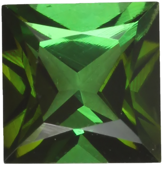 6mm Princess Cut Medium Blue-Green Tourmaline