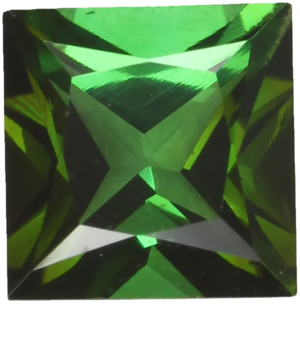 6mm Princess Cut Medium Blue-Green Tourmaline