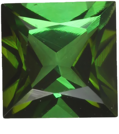 6mm Princess Cut Medium Blue-Green Tourmaline